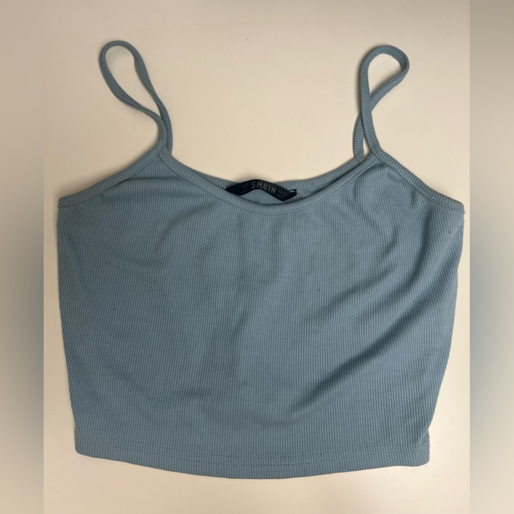 Blue Shein Cropped Tank Top